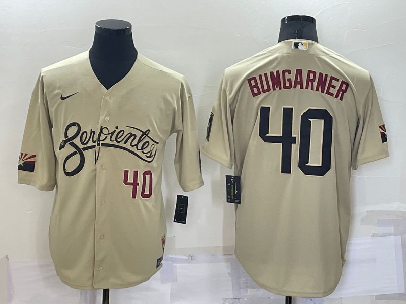 Men Arizona Diamondback 40 Bumgarner Cream City Edition Game Nike 2022 MLB Jersey